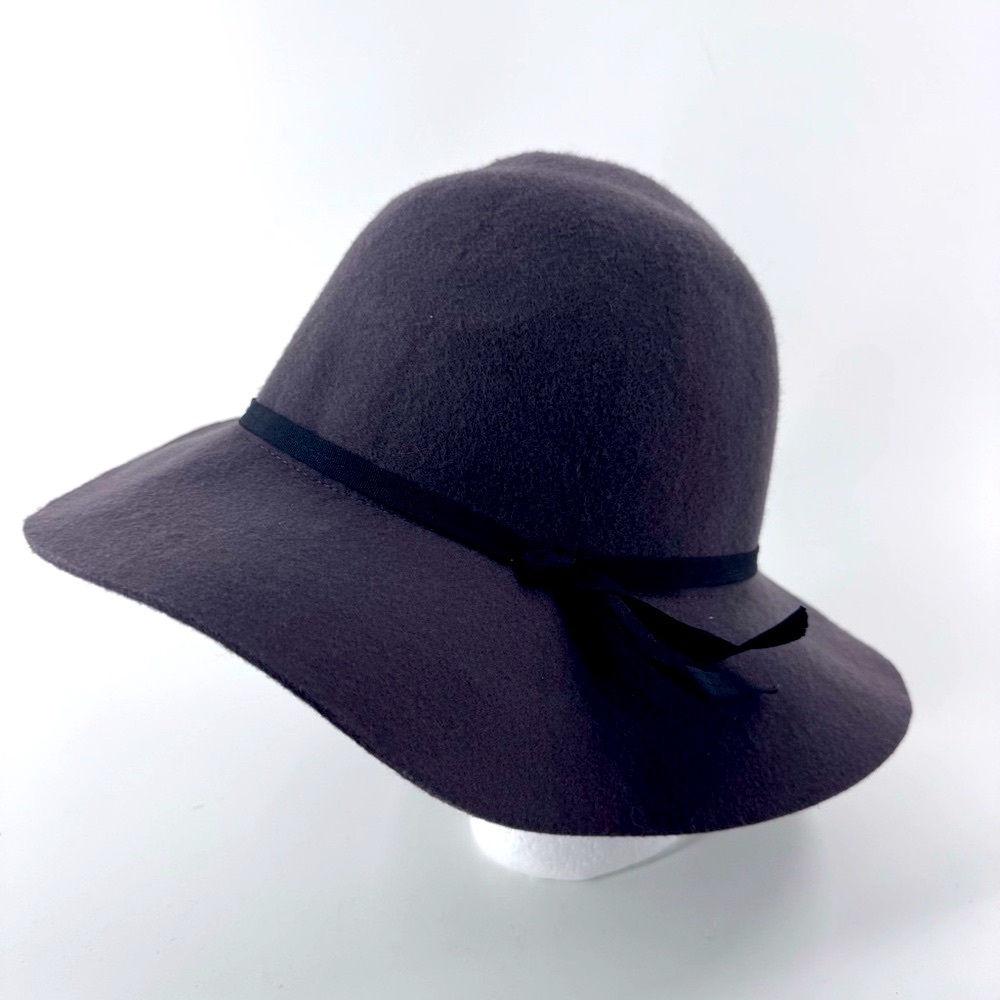 Unbranded 100%‎ Wool Light Purple Wide-Brimmed Floppy Hat with Ribbon